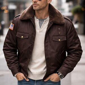 Vintage Blauer Officer Line Jacket 46L Brown Military Uniform Coat USA